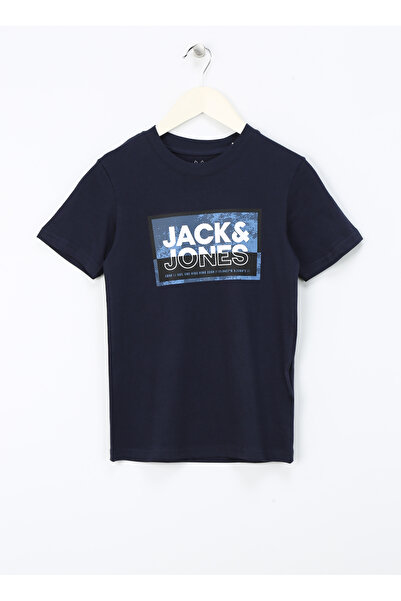 Jack & Jones με τύπωμα Μπλουζάκι για αγόρια Navy Blue JCOLOGAN TEE SS CREW NECK SS24 JNR