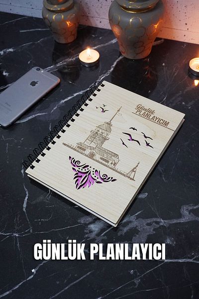markcat Κοριτσίστικο Ξύλινο Σημειωματάριο Σχεδίου - Ανεπισταμενός Πρόγραμμα Συνεδριάσεων - Ημερήσιος Προγραμματιστής (PLANNER NOTEBOOK) A5