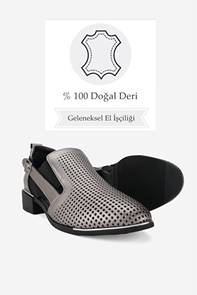 TUNAELLİ KADIN SİYAH NİKEL HAKİKİ DOĞAL DERİ 36-41 NUMARA TOKALI BABET