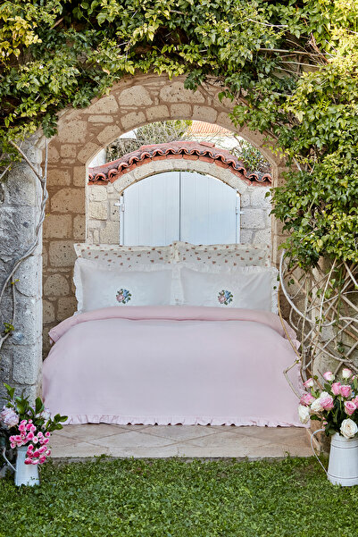 Karaca Home Fayette Двоспальний вишитий комплект Nish Пудра