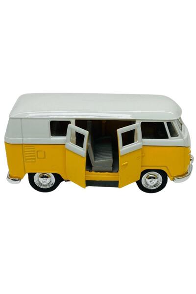 WELLY Pull Drop Car 1:32 Volkswagen T1 Bus - 49764- Yellow