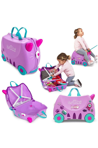 Trunki Kedi Cassie Binilen ve Sürülen Çocuk Bavulu