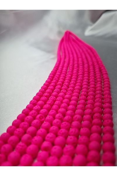 Yüksel Boncuk Σειρά από φυσική πέτρα 8 mm Lava (Pink).
