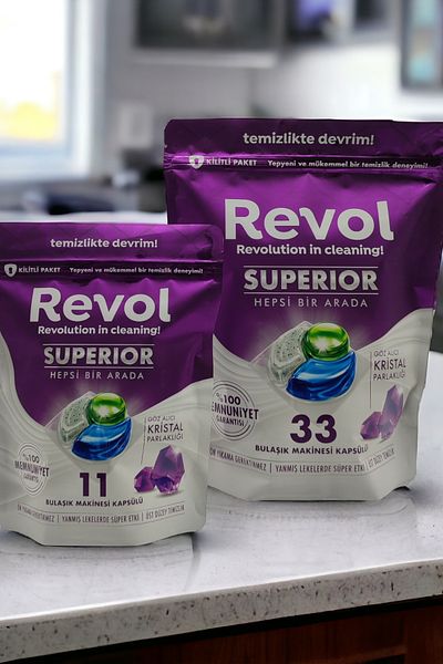 REVOL Superior All-In-One Dishwasher Capsule Tablet 33+11 Washes