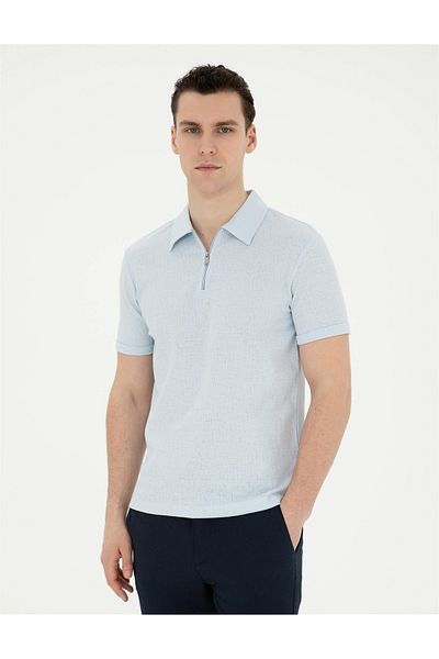 Pierre Cardin Μπλουζάκι γαλάζιο Slim Fit ELİFSU BUTIQUEHOME