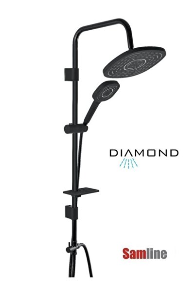 Genel Markalar Duş Seti Diamond Coral Soft Siyah Tall Sistem Duş Seti Robot Yağmurlama Duş Takımı