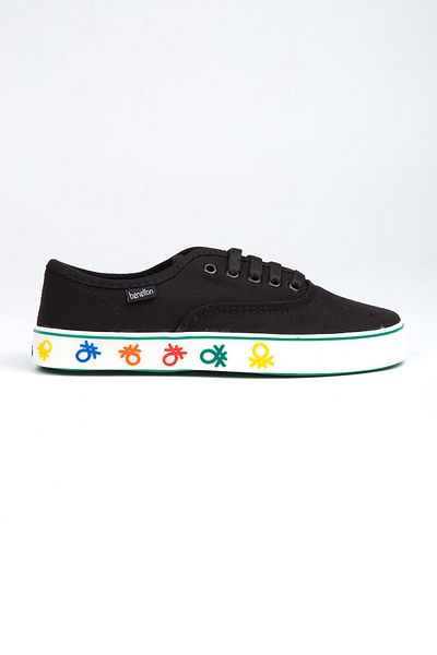 Benetton ®| BN-30956- 3570 Black White - Dámska športová obuv