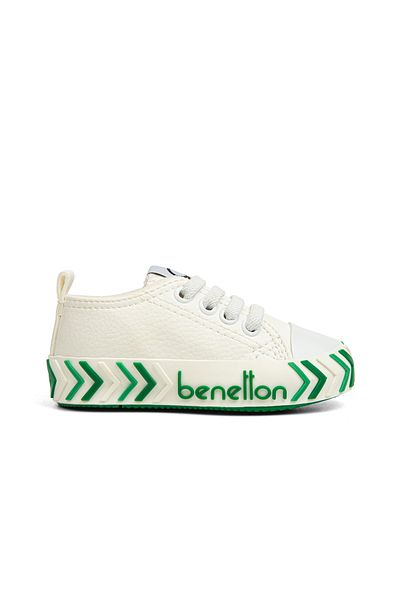 Benetton ®| Bn-30805- 3394 Weiß Grün - Kinder Sneaker