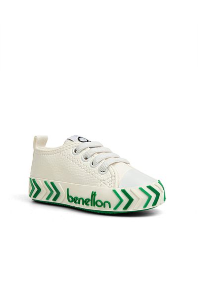 Benetton ®| Bn-30805- 3394 Weiß Grün - Kinder Sneaker