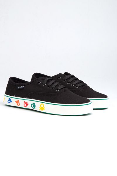 Benetton ®| BN-30956- 3570 Black White - Dámska športová obuv