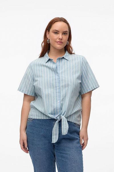 Veromoda Curve VMCLEONIE 3/4 KURZES CHAMBRAY-HEMD CUR