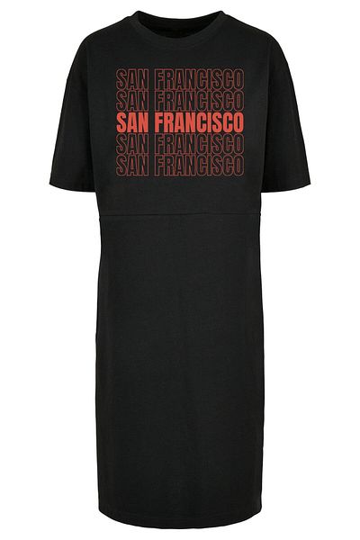 Merchcode Damen San Francisco Organic Oversized Tee Kleid mit Schlitz