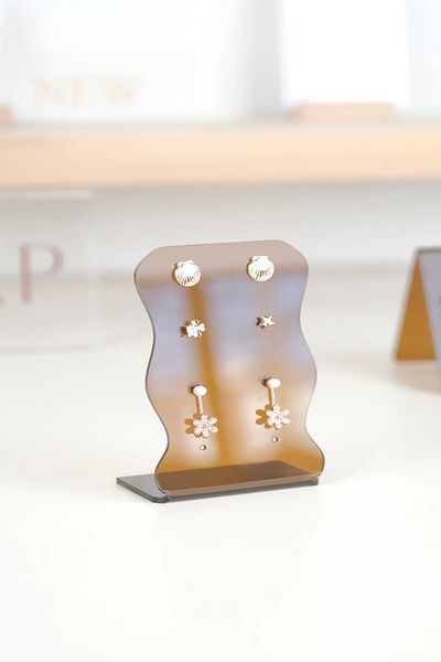 Kpleksi Brown Plexi Cubicle Organizer Display Stand Display Merchandising and Showcase Stand