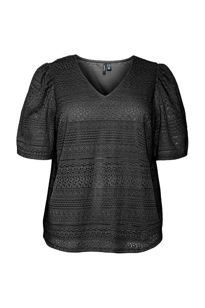 Veromoda Curve VMCHONEY LACE S/S TOP WVN GA CUR