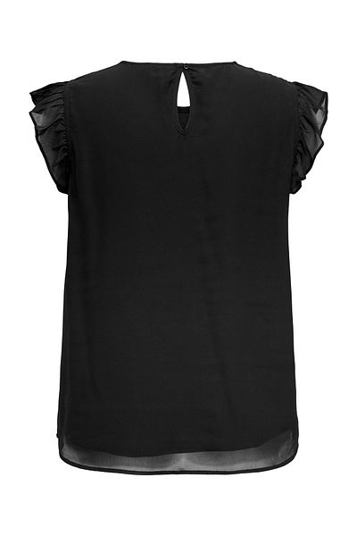 Only Carmakoma CARANN STAR LIFE KURZARM-SHIRT MIT RÜSCHEN UND AOP-MUSTER