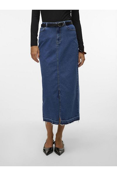 Vero Moda Jeansrock Vmreal Hohe Taille Langer Rock