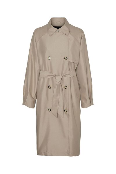 Veromoda Curve Trenchcoat mit Fly-Away-Kragen und geschwungenem Mantel