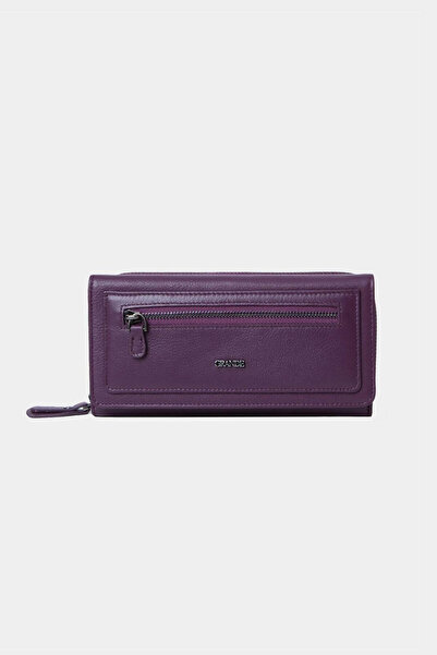 Grande Women's Purple Colored Real Leather Wallet