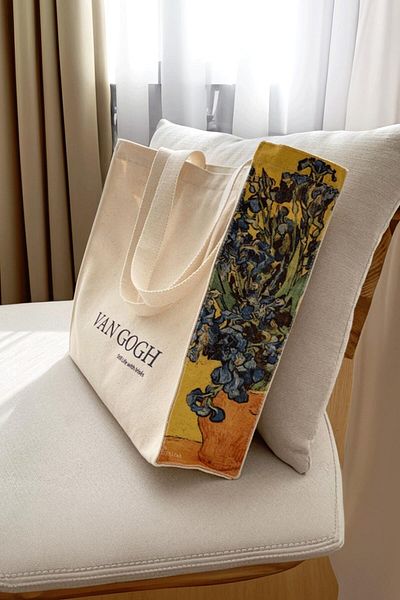Buka Shops Geantă de bază cu model Van Gogh - Pânză