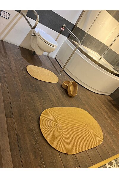 naylişhome 60x100-40x60 طقم حمام 2 حصيرة 2 سلة - الجوت، الخوص، حصيرة الحمام، ...