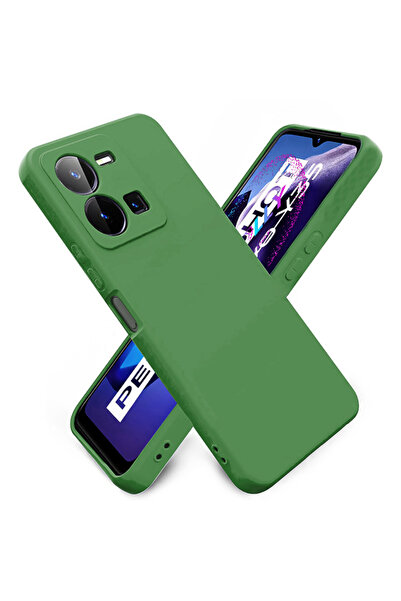 Molly Vivo Y22S Uyumlu Matcha Yeşili Liquid İçi Kadife Silikon Kılıf