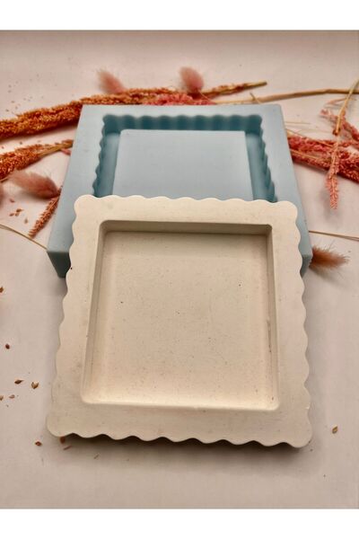 WAMMOLDS Motif Kenarlı Kare Çerçeve Silikon Kalıp