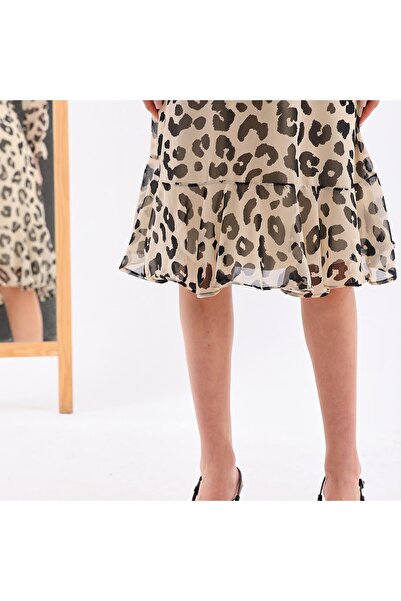 CİXAPLE Шифонена рокля с дължина миди - детайл с яка