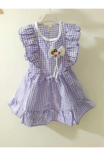 krm bebe Pötikare Kurdelalı Çocuk Elbise