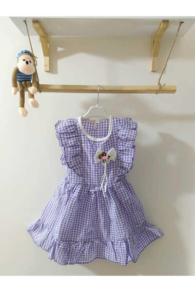 krm bebe Pötikare Kurdelalı Çocuk Elbise