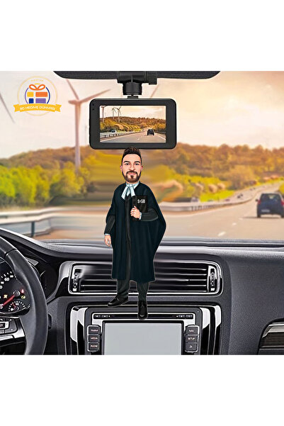 3D Hediye Dünyası En iyi avukat hediyesi karikatür  karikatürü Araba Dikiz ay...