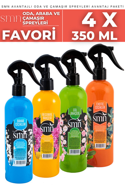 SMN Favori 4'lü Set Oda Spreyleri Avantaj Paketi Begonvil + Exotic + Gül + Ba...