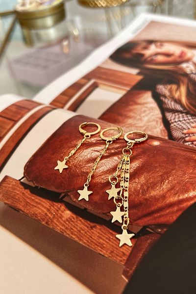 Trendy Butik مجموعة أقراط متدلية على شكل نجمة