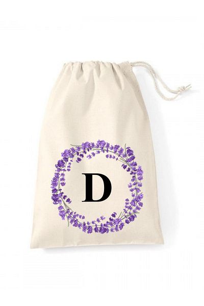 Elbasan Tekstil 20 X 30 Raw Cloth Pouch Letter D Printed Drawstring Raw Cloth Pouch (1 Piece)