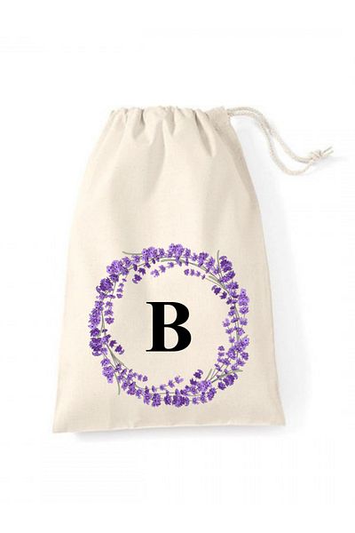 Elbasan Tekstil 20 X 30 Raw Cloth Pouch Letter B Printed Drawstring Raw Cloth Pouch (1 Piece)