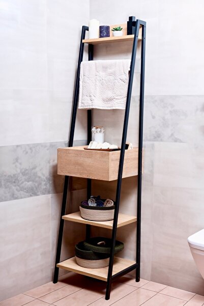 Milonsa Banyo Düzenleyici Çok Amaçlı Raf Çekmeceli Banyo Dolabı 4 Katlı Pasla...