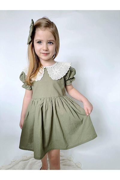 Little Ya Ya Love Λινό φόρεμα για κορίτσι με λεπτομέρεια