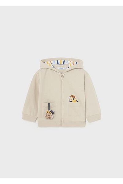 MAYORAL Baby Boy Cream Zippered Sweatshirt 01448-062