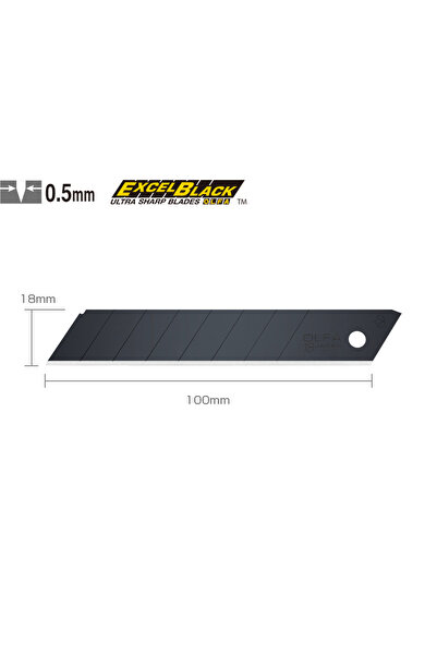 Olfa Lbb-50 Extra Keskinleştirilmiş Excel Black Serisi Maket Bıçağı Yedeği (5...