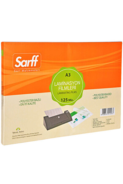 SARFF 125 Mikron A3 Pvc Laminasyon Filmi (100 LÜ PAKET)