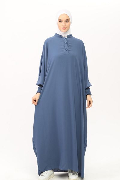 Altobeh Rochie de damă Medina din mătase Abaya Ferace cu guler judecător Rochie hijab cu mâneci liliac