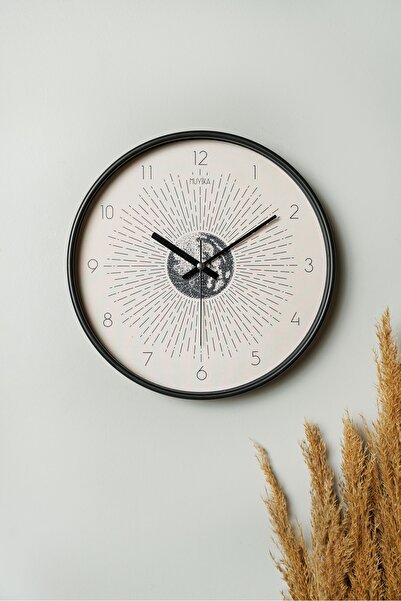 Muyika Design Muyika İniziare Çizgiler Gerçek Cam 30 cm Sessiz Mekanizma Duva...