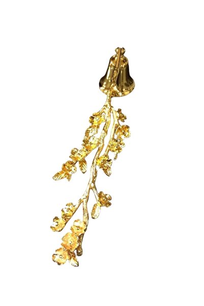 Mercan Tasarım Atölyesi Bahar Dalı Çiçekli Metal Mum Söndürücü-gold