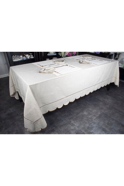 Mikasa Moor Zafir Stone Color 180x280 Tablecloth