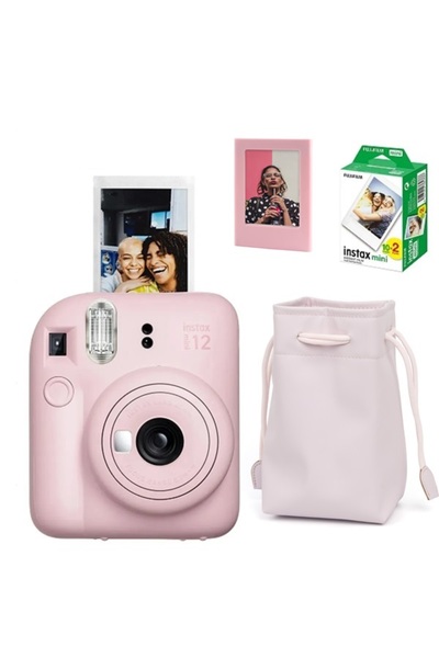 Fujifilm Instax Mini 12 Fotoğraf Makinesi-20li Film-büzgülü Kılıf Ve Mıknatıslı Çerçeve Seti 1