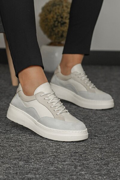 Cooliza Hakiki Deri Sneaker Yüksek Taban Renkli Rahat Günlük Kadın Spor Ayakkabı