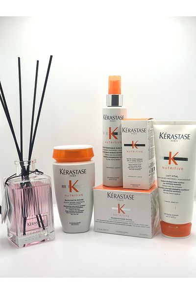 Kerastase Firastase 5-Piece Basic Set - Moisturizing Nourishing for Dry Hair, Room Perfume Gift