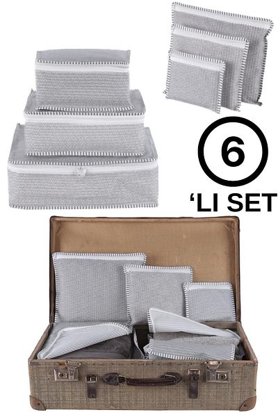 Znp Home Travel| Suitcase Organizer Set 6 Pieces| Suitcase Organizer Gray