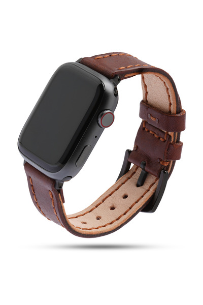 Handmade Apple Watch Strap, 42,44,45,49 mm Case, Genuine Genuine Leather, Hand Sewing,