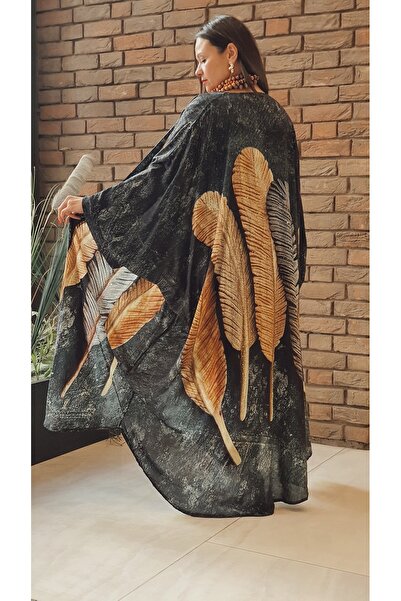 Park Moda TRENDBYSENA AN4013 TAŞ İŞLEMELİ TÜY DESEN KİMONO