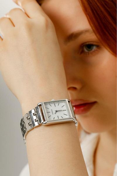 OQQO Maria White Dial Silver Cord Women's Wristwatch